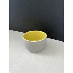 Vintage GE Refrigerators Hall Ovenware China Gray Yellow  Bowl - USA 1940s